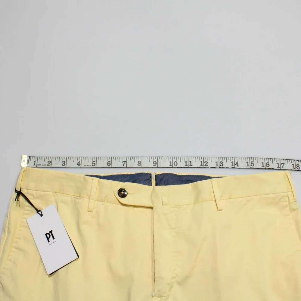 PT Torino NWT Chinos / Casual Pants Size 50 (US 34) Slim Fit in Yellow Cotton